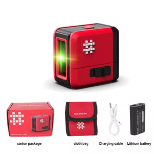 Niveau laser à 2 lignes, auto-nivelant, niveau laser vert, lignes croisées verticales et horizontales, étui <span class=keywords><strong>de</strong></span> transport, batterie Shijing 8150 - Product Image 1