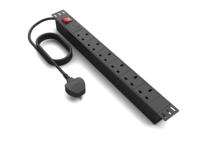 Stop Kontak Ekstensi 6 Lubang 13A dengan Proteksi Lonjakan Arus, Multi-Plug, PDU Saklar, Kabel Tembaga 2M, untuk Rumah, Kantor, Server, Dinding, Aluminium