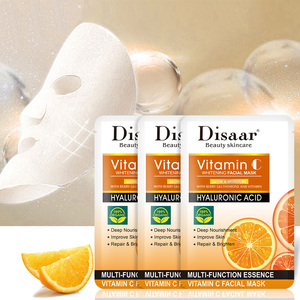 Masque facial éclaircissant à la vitamine C Disaar avec acide hyaluronique et niacinamide, réparation et amélioration de la peau, masque pour le visage en stock - Product Image 4