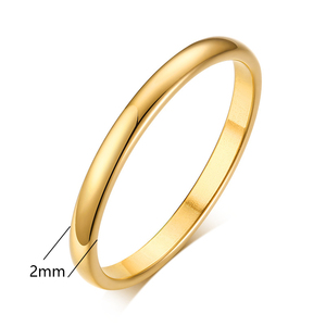 Anillo de <span class=keywords><strong>Boda</strong></span> de Acero Inoxidable de 2 mm, 4 mm, 6 mm, 8 mm, Chapado en Oro de 18 Quilates <span class=keywords><strong>para</strong></span> Parejas, Venta al por Mayor - Product Image 2