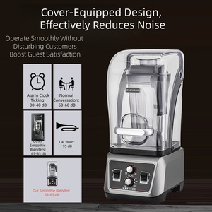 Mixeur Commercial Silencieux avec Couvercle, Broyeur à Glace à Bouton Poussoir, Robot Culinaire, Extracteur de Jus, Moulin à Grains, Machine à Lait de Soja - Product Image 4