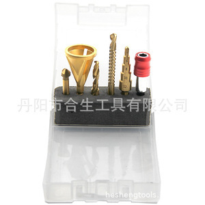 Juego de brocas escalonadas métricas Mr Drill de 6 piezas con vástago hexagonal y acabado brillante para madera, grafito y materiales sintéticos en caja transparente - Product Image 5