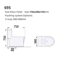 WC moderne à poser au sol avec siphon, cuvette allongée américaine, ensemble de toilettes deux pièces pour salle de bain