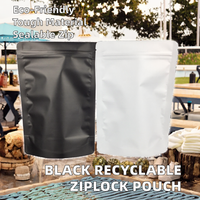 Pochette debout noire écologique personnalisable Ziplock recyclable mate Doypack pour boissons et emballages alimentaires séchés