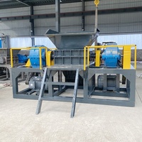 Broyeur industriel automatique à double arbre pour métaux, ferraille, acier, alliage d'aluminium, pneus usagés, recyclage des déchets 300-3000kg/h
