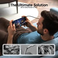 Câble de téléphone 2-en-1 Temu, best-seller, 240 W, charge rapide PD, câbles Type C avec support pliable pour tablette, ordinateur portable, ordinateur de bureau, câble de données