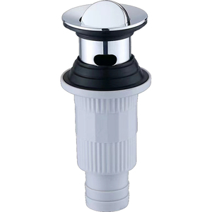 Vanne de vidange de lavabo de salle de bain à poussoir HEZEE, performance stable, base chromée blanche, outil facile, vente en gros, utilisation - Product Image 1