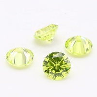 Batu Permata Cz Longgar Berkualitas Terbaik 0.9mm hingga 3 mm Potongan Bulat dalam Warna Hijau Apel Khusus Cubic Zirconia untuk Pembuatan Perhiasan.