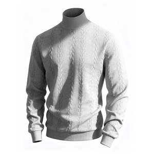 Felpa Invernale da <span class=keywords><strong>Uomo</strong></span> a Collo Alto in Poliestere Jacquard Tinta Unita Pesante <span class=keywords><strong>Taglie</strong></span> <span class=keywords><strong>Forti</strong></span> Stile Europeo-Americano per Vendita Transfrontaliera - Product Image 4