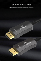 Kabel DP ke DP HD Serat Optik Kecepatan Tinggi DP1020 8K 60Hz 32.4Gbps DP-HBR3 1.4V
