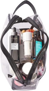 Zipper & Handle Clear PVC Fashion Cosmetic Bag Organizer Pouch Water Resistant <b>Makeup</b> <b>Case</b> with Convenient Features - Product Image 3