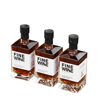 Bouteille à liqueur carrée haut de gamme de 500 ml, vide, pour mariage, banquet, ou pour le brassage maison, avec couvercle en cristal scellé, sérigraphiée, pour le décanter de Baijiu