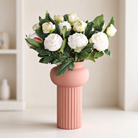 Buket Bunga Peony Buatan Putih, Rangkaian Bunga Peony Palsu untuk Dekorasi Ruang Tamu dan Pesta