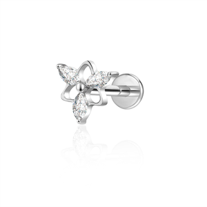 Bijoux de piercing en titane G23 avec pierre de zircon triangulaire, clou de luxe tendance pour femme, vente en gros de bijoux corporels - Product Image 2