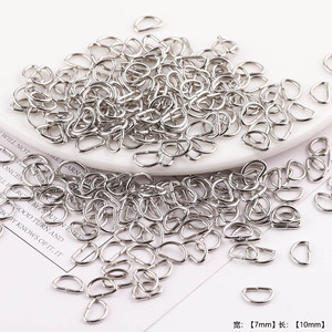 Mini hebilla de metal con forma de D para manualidades, accesorios de bolsos y ropa, suministros para la fabricación de joyas, forma ovalada, acabado chapado - Product Image 3
