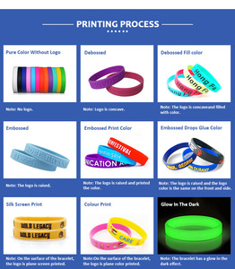 Pulseras de silicona fluorescente recicladas ecológicas iluminadas que brillan en la oscuridad, pulseras de goma brillantes, Bandas de silicona brillantes - Product Image 4