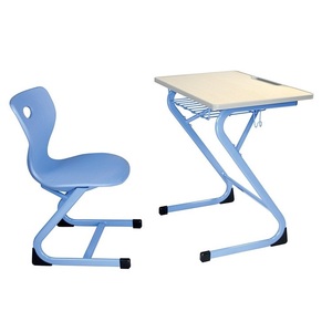 Aoyasi Modern Steel MDF Plastic Fixed Single Student <b>Desk</b> and Chair Set With Custom Color for Commercial School Use PT-205A Stud - Product Image 1