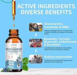 Diyet glukozamin kondroitin damlalar ortak sağlık takviyesi glukozamin kondroitin MSM sıvı damlalar - Product Image 3