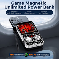 Console de jeu portable GNLing 3-en-1, batterie externe multifonctionnelle 5000 mAh, jeux classiques portables, chargeur sans fil 20W PD