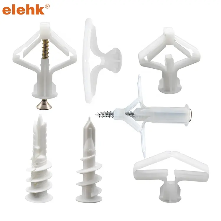 Elehk Fasteners Atacado Personalizado Expansão Wall Plug Âncora De Plástico Plugues De Parede Âncora De Plástico