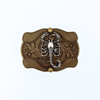 Boucle Western Vintage 3D Tête d'Animal Scorpion Grande Taille, en Métal Argent Massif et Bronze, Style Antique, pour Ceinture en Cuir, Conception Personnalisée