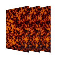 Plaques en acrylique moulé effet écaille de tortue, motif léopard orange et noir, épaisseur 1/8 po, 8x12 pouces, 3 pièces, film protecteur double face pour découpe laser