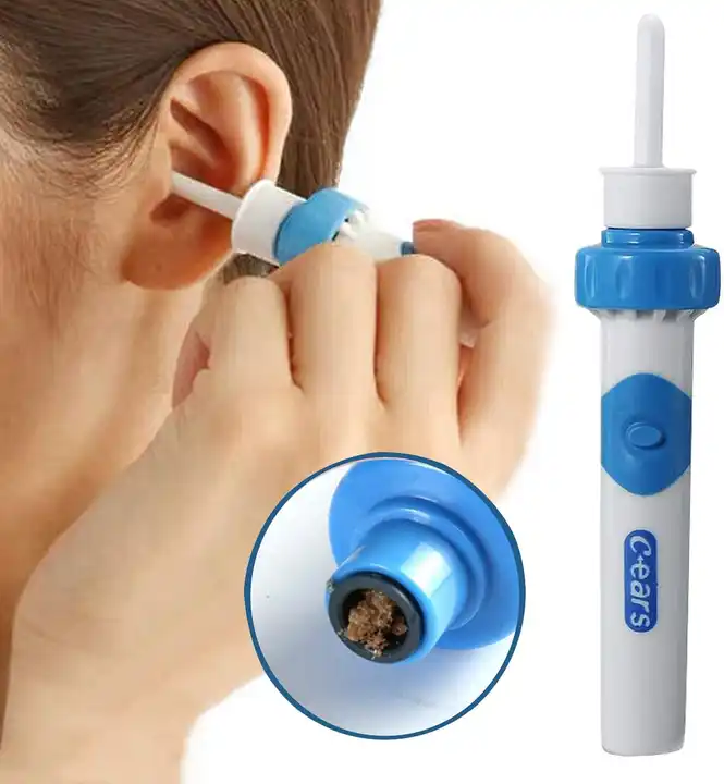 Nettoyeur d'oreille - Kit de retrait de cire d'oreille - Poignée  ergonomique - Conception en spirale - Bleu