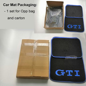 Set Completo di 4 <span class=keywords><strong>Tappetini</strong></span> Auto Personalizzati con Logo, Bordo Blu, in Velluto Premium Antiscivolo per <span class=keywords><strong>Audi</strong></span> A4/A5/Q3 - Product Image 4