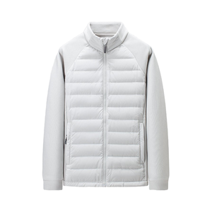 Veste en coton pour homme, style hiver, col montant, tricotée avec empiècements, manches longues, en polyester, tendance, chaude, décontractée, avec fermeture éclair - Product Image 2