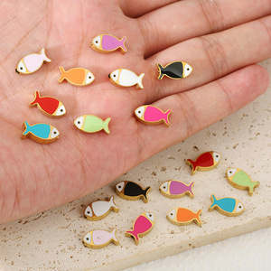 Stainless Steel Colored Fish <b>Beads</b> 3D Through Hole <b>For</b> <b>Bracelet</b> Making Mixed Colors Jewelry Findings - Product Image 4
