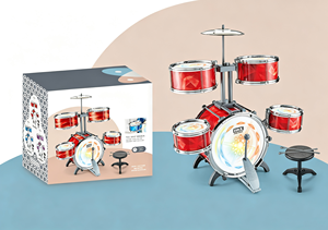 <b>Plastic</b> Rock Jazz <b>Drum</b> Set for Toddlers, Water-Resistant <b>Drum</b> Heads, with Light, Good Gift for Birthday, Children's Day - Product Image 6