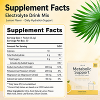 Poudre d'électrolytes hydratants : Quatre éléments essentiels (Sodium, Potassium, Magnésium, Calcium) pour le métabolisme et l'hydratation quotidiens des adultes