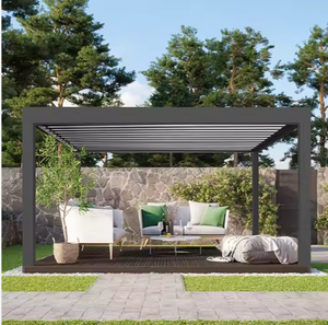 Pérgola de Aluminio para Patio, Techo Bioclimático con Rejillas, Impermeable, Parasol para Jardín, <span class=keywords><strong>Terraza</strong></span> junto a la Piscina, para Uso en Exteriores - Product Image 2