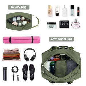 Bolsa Deportiva Verde con Descuento OEM/ODM, con Compartimento para Zapatos y Bolsillo Impermeable, para Yoga, Viajes de Fin de Semana - Product Image 2
