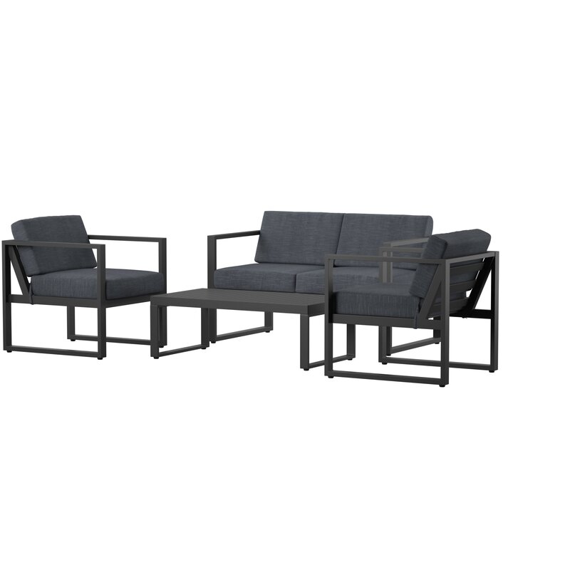 Outdoor furniture sofa set garden metal furniture patio aluminum sofa set with cushion