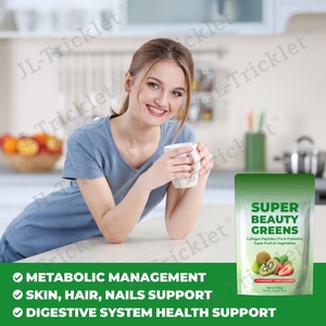 ผงซุปเปอร์กรีนส์ OEM คอลลาเจนบิวตี้ พร้อมเอนไซม์ย่อยอาหารและโปรไบโอติกส์  ซูเปอร์ฟู้ดเพื่อสุขภาพ - Product Image 2