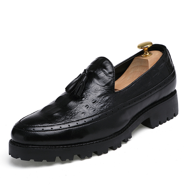 2021 New Arrivals Mens Oxford Loafers Slip-On Pointy Toe Business Casual Dress Formal Leather Shoes