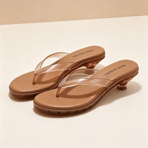 Brown Kitten Heels Wholesale Comfortable Summer Beach Walking Slip on Shoes Women <strong>Jelly</strong> Sandals Fashion Transparent <strong>Flip</strong> <strong>Flops</strong> - Product Image 5