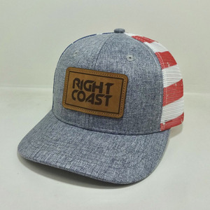 Gorra de camionero con malla y logotipo personalizado, gorra de béisbol gris de Vietnam de 6 paneles, sombreros de lona de poliéster únicos para escenas de playa al aire libre - Product Image 2