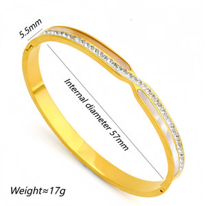 Pulsera y brazalete de acero inoxidable 316L a prueba de agua y antideslustre, chapado en oro de 14K y 18K, pulseras de diseño para mujer. - Product Image 6