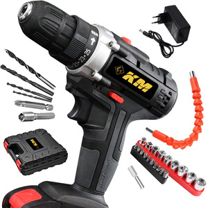 Km 21V Cordless Electric Drill 50Nm Torque Lithium Battery Impact Drill With Accessories For Household Use - Product Image 1
