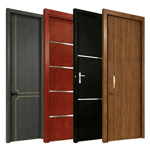 Puerta Interior Moderna <span class=keywords><strong>de</strong></span> Madera Sólida Minimalista para Dormitorio con Marcos, Apertura <span class=keywords><strong>Manual</strong></span> <span class=keywords><strong>de</strong></span> Alta Calidad Personalizada, <span class=keywords><strong>Diseño</strong></span> Bien Sellado - Product Image 1