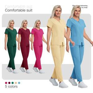 Women's V-Neck Scrub Set Moisture Wicking Hospital Uniforms 5 Colors S XXL - Product Image 1