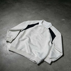 Sweat-shirts pour hommes de haute qualité, décontractés, surdimensionnés, en tissu patchwork, avec logo brodé personnalisé - Product Image 1