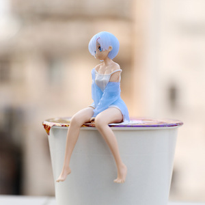 Figurines Rem et Ram de <span class=keywords><strong>Re</strong></span>:<span class=keywords><strong>Zero</strong></span> - Commencer une vie dans un autre monde, style pyjama, assises, en PVC, lot de 2 pour décoration de bureau - Product Image 6