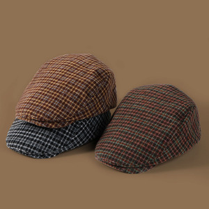 Nouveau britannique Vintage Newsboy Cap toutes saisons feutre <span class=keywords><strong>grille</strong></span> Style rétro avant chapeau à bord court <span class=keywords><strong>peintre</strong></span> casquette d'hiver - Product Image 4
