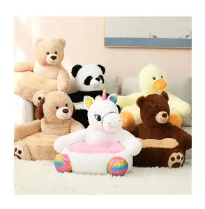 Venta al por mayor 50cm oso de peluche Panda forma de animal de peluche sofá de dibujos animados juguete perezoso sentado bebé sofá asiento