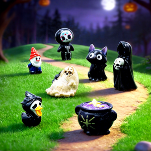 Nouveautés transfrontalières Halloween : Mini-masques fantômes nains en résine, décoratifs et mignons à faire soi-même - Product Image 3
