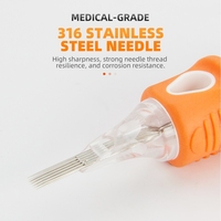 En gros 20 pcs/boîte Universel Jetable Cartouche De Tatouage Aiguille Stérilisé 316 Acier Orange Silicone Grip pour Artistes