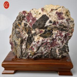Cristal Natural de Cinábrio Vermelho com Matriz Bruta - Pedra de Energia Curativa, Coleção Mineral, Presente Decorativo Unissex - Product Image 1